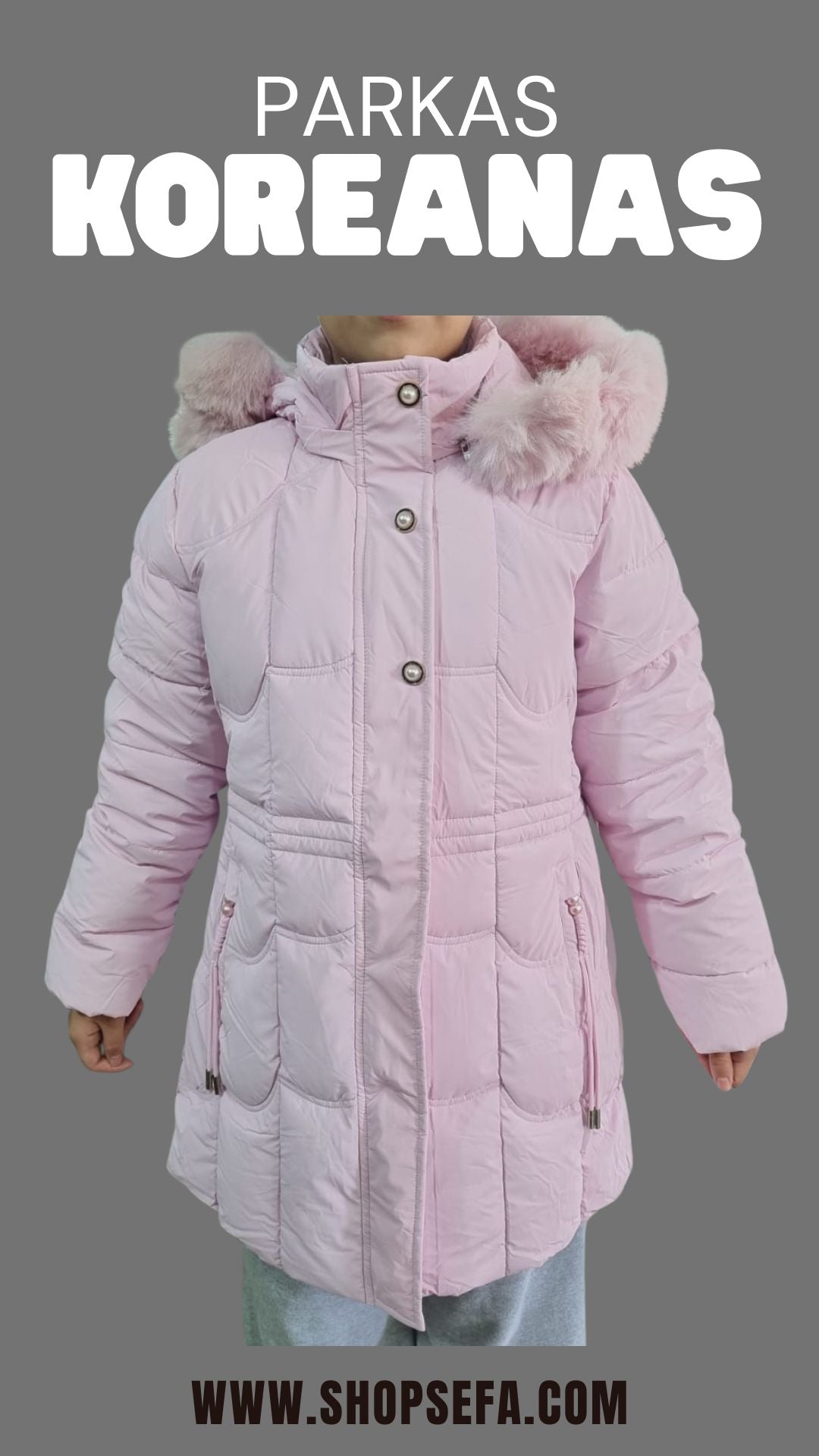 PARKA KOREANA ROSADO