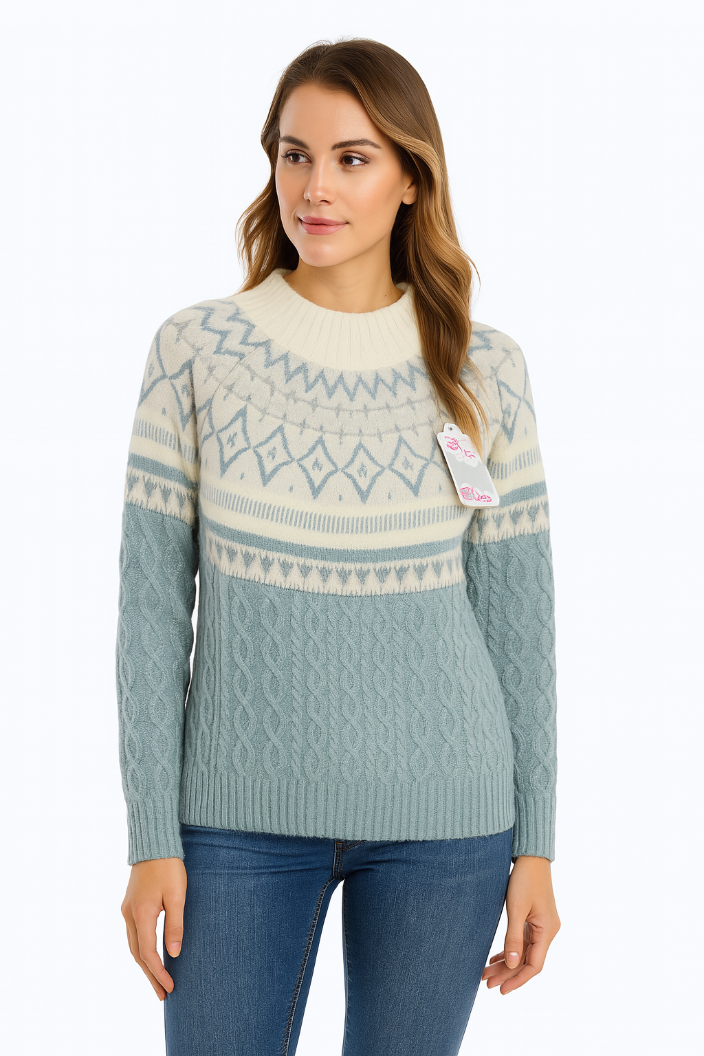 CHOMPA CASHIMIRE CELESTE