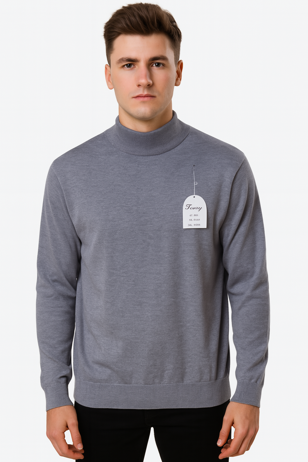 CHOMPA DE HILO PLOMO OSCURO