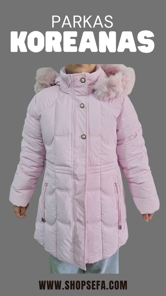 PARKA KOREANA ROSADO