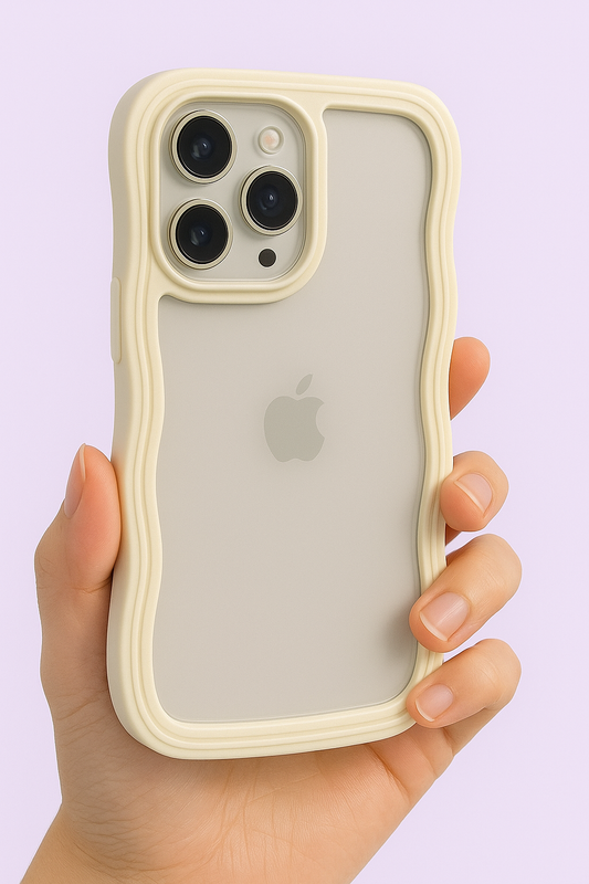 Carcasa protectora ondulada para iPhone – Diseño minimalista y elegante